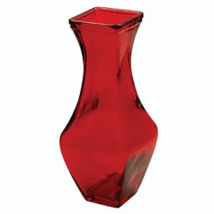 VASO DE VIDRO VERMELHO