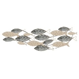 PECA DECORATIVA DE PAREDE EM MADEIRA E METAL