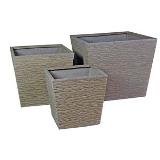 CJ. DE CACHEPOTS DE FIBER CLAY - 3 PCS
