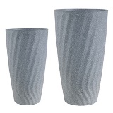CJ. DE VASOS DE FIBER CLAY CINZA - 2PCS