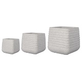 CJ. DE VASOS DE FIBER CLAY CINZA CLARO - 3PCS