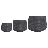CJ. DE VASOS DE FIBER CLAY CINZA ESCURO - 3PCS
