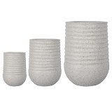 CJ. DE VASOS DE FIBER CLAY CINZA CLARO - 3PCS