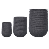 CJ. DE VASOS DE FIBER CLAY CINZA ESCURO - 3PCS