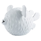 PEIXE DECORATIVO EM CERAMICA BRANCA