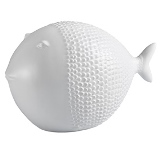 PEIXE DECORATIVO EM CERAMICA BRANCA