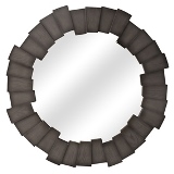 ESPELHO DECORATIVO COM MOLDURA DE MADEIRA MARROM
