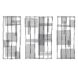 CJ. DE PECAS DECORATIVAS DE PAREDE DE METAL PRETO - 3 PCS
