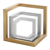 CJ. DE PECAS DECORATIVAS DE METAL PRATEADO E DOURADO - 3PCS