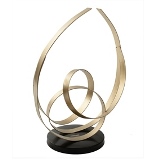 PECA DECORATIVA DE METAL DOURADA E PRETA
