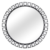ESPELHO DECORATIVO COM MOLDURA DE METAL E MADEIRA PRETO