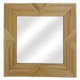 ESPELHO DECORATIVO COM MOLDURA DE MADEIRA MARROM