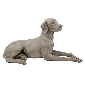PECA DECORATIVA DE RESINA CACHORRO BEGE 71X28X35