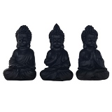 CJ. DE PECAS DECORATIVAS EM RESINA PRETA - 3 PCS
