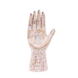 MAO DECORATIVA DE RESINA BEGE