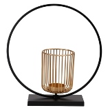 CASTICAL DE METAL DOURADO E PRETO 24CM X 8CM X 26CM