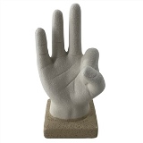 MAO DECORATIVA DE CERAMICA BRANCA