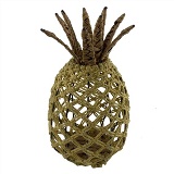 PECA DECORATIVA DE TECIDO MARROM TIPO ABACAXI