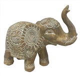 ELEFANTE DECORATIVO EM RESINA BEGE