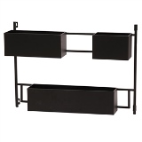 CACHEPOT DE PAREDE EM METAL PRETO