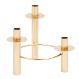CASTICAL DECORATIVO DE METAL PARA 3 VELAS DOURADO