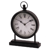 RELÓGIO DECORATIVO DE METAL E VIDRO PRETO E BRANCO