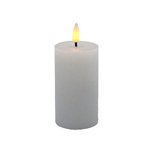 VELA DECORATIVA COM LED EM CERA COR BRANCA