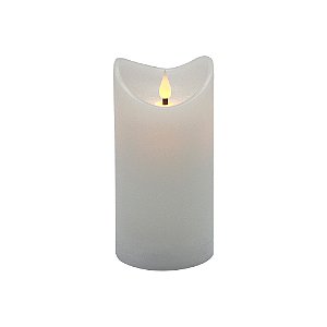 VELA DECORATIVA COM LED EM CERA COR BRANCA