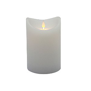 VELA DECORATIVA COM LED EM CERA COR BRANCA