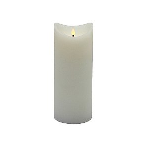 VELA DECORATIVA COM LED EM CERA COR BRANCA