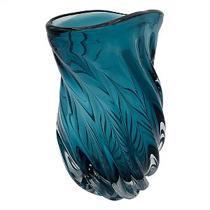 VASO DE VIDRO AZUL
