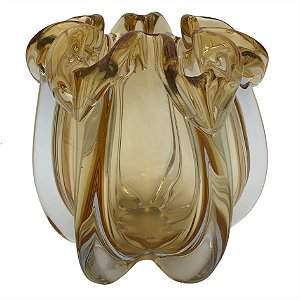 VASO DE VIDRO AMBAR
