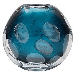 VASO DE VIDRO AZUL