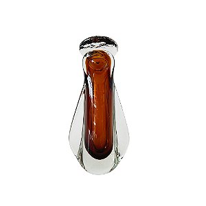 FIGURA DECORATIVA EM VIDRO AMBAR ESTILO MURANO