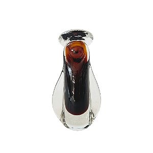 FIGURA DECORATIVA EM VIDRO AMBAR ESTILO MURANO