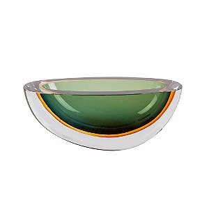 VASO DE VIDRO VERDE ESTILO MURANO