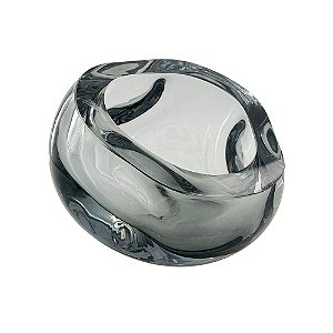 VASO DE VIDRO FUME ESTILO MURANO