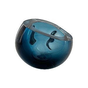 VASO DE VIDRO AZUL ESTILO MURANO