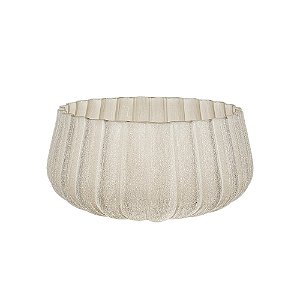 VASO DECORATIVO EM VIDRO BEGE FOSCO ESTILO MURANO