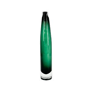 VASO DECORATIVO EM VIDRO VERDE ESTILO MURANO