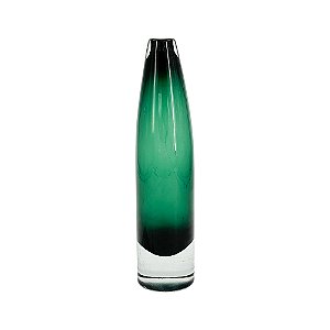 VASO DECORATIVO EM VIDRO VERDE ESTILO MURANO