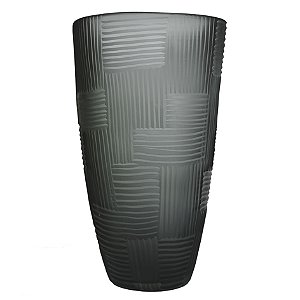 VASO DE VIDRO FUME COM TEXTURA