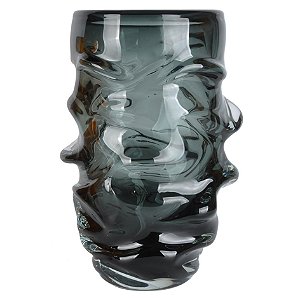 VASO DE VIDRO FUME ESTILO MURANO