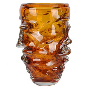 VASO DE VIDRO LARANJA ESTILO MURANO
