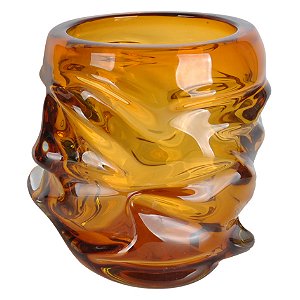 VASO DE VIDRO LARANJA ESTILO MURANO