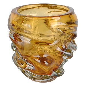 VASO DE VIDRO LARANJA ESTILO MURANO