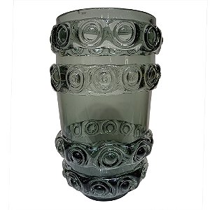 VASO DECORATIVO EM VIDRO - VERDE OLIVA - 22X22X36CM