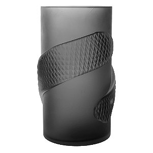 VASO DECORATIVO EM VIDRO - CINZA - 17X17X29.5CM