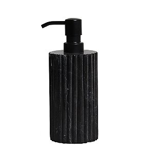 PORTA SABONETE LIQUIDO EM MARMORE E METAL PRETO