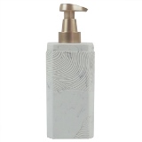 PORTA SABONETE LIQUIDO EM RESINA BRANCO E DOURADO